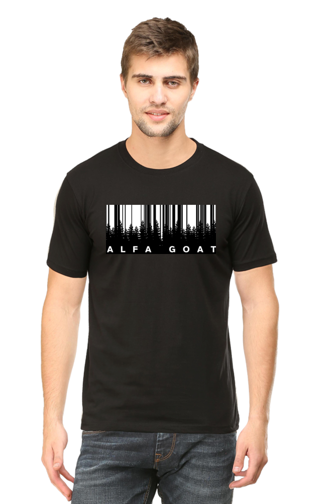 Dark Forest Unisex Round Neck Half Sleeve Classic Black Tshirt