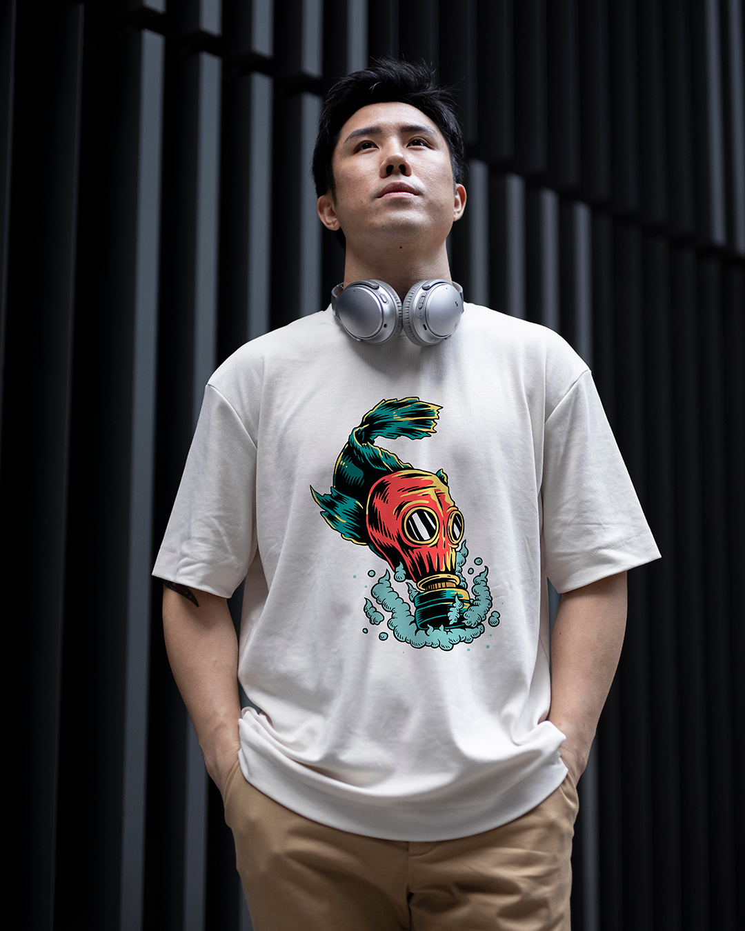 Masked Mystery: Unisex Oversized Classic T-Shirt