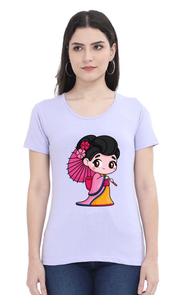 Women’s Classic T-Shirt – Adorable Japanese Girl Print - Image 4