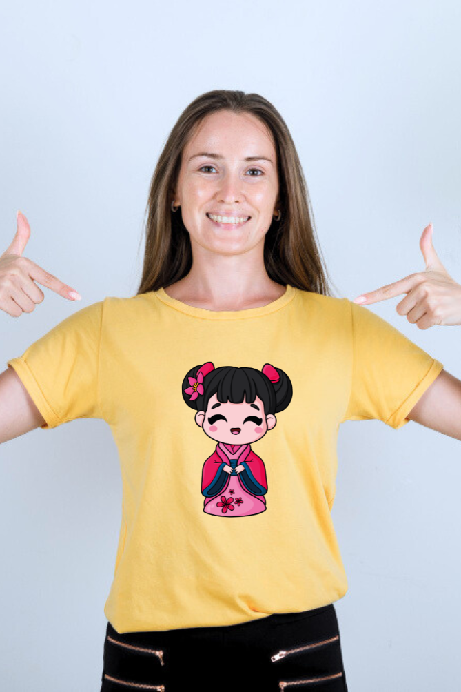 Women’s Classic T-Shirt – Adorable Japanese Girl Print