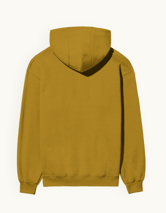 Plain Mustard Yellow Unisex Hoodie - 300 GSM - Alfa Goat - Image 2