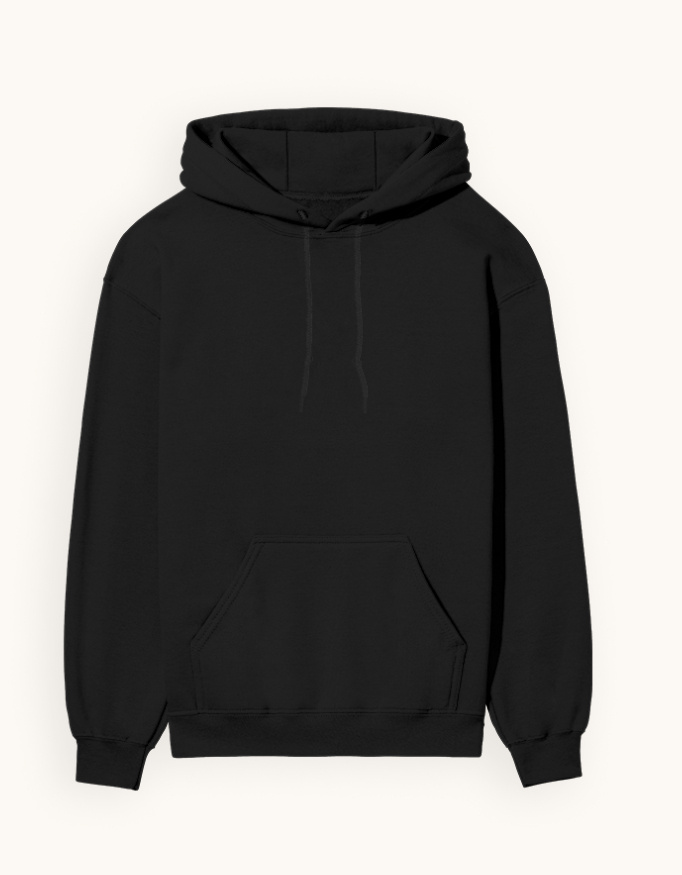 Plain Black Hoodie -300 GSM - Alfa Goat