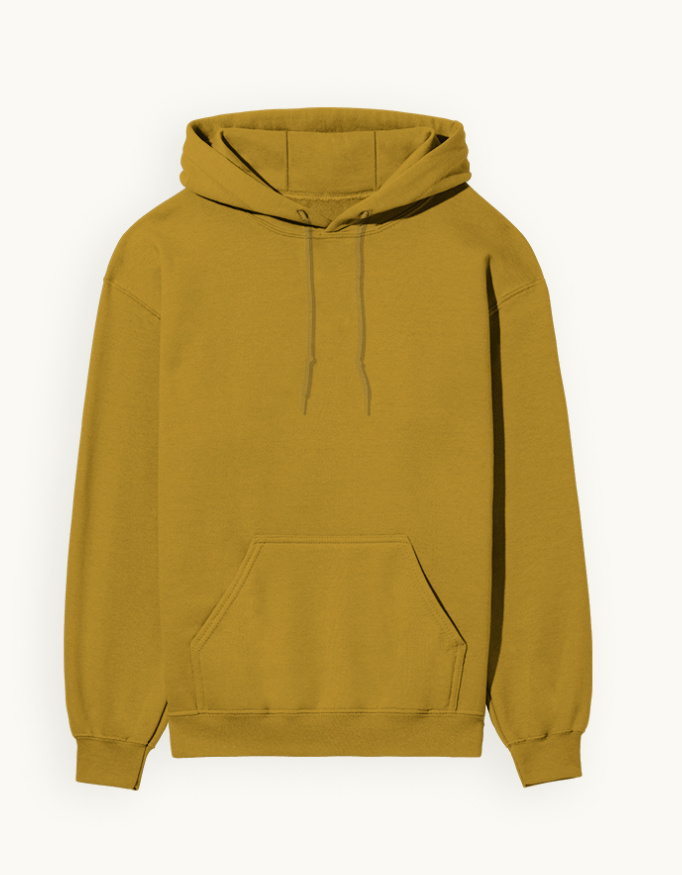 Plain Mustard Yellow Unisex Hoodie - 300 GSM - Alfa Goat