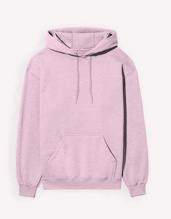 Plain Light Baby Pink Unisex Hoodie - 300 GSM - Alfa Goat