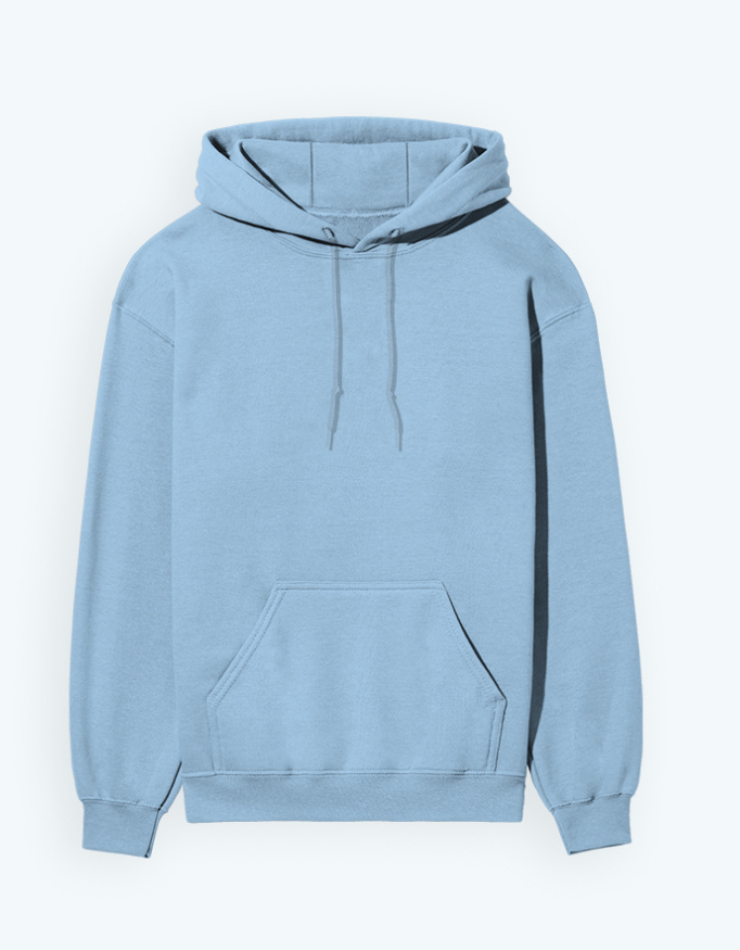 Plain Baby Blue Unisex Hoodie - 300 GSM - Alfa Goat