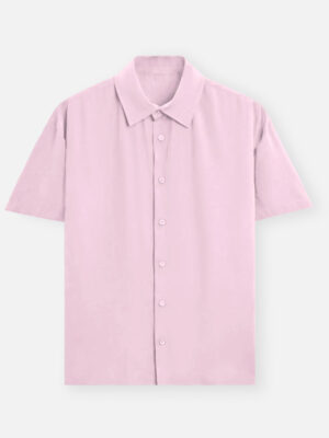 Unisex Oversized Half Sleeve Light Baby Pink Shirt | Alfa Goat
