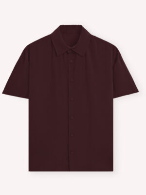Unisex Oversized Half Sleeve Maroon Shirt | Alfa Goat