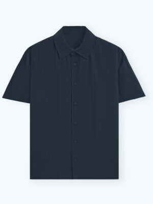 Unisex Oversized Half Sleeve Navy Blue Shirt | Alfa Goat